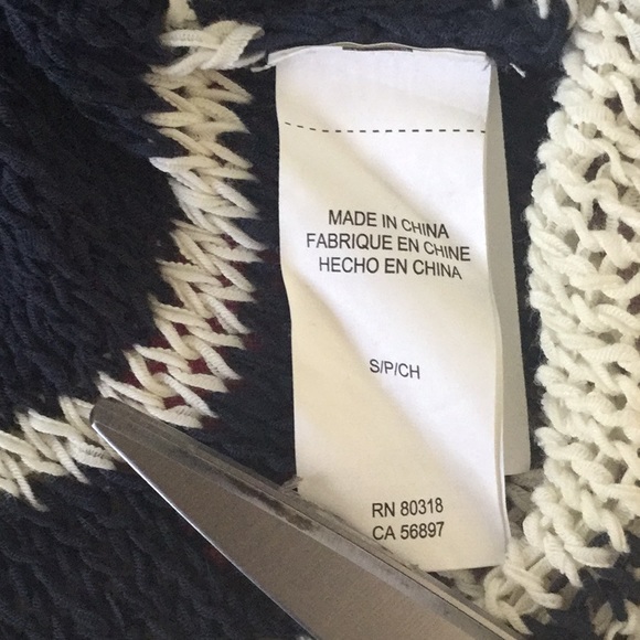 Lucky Brand Stripe Oven Weave vneck Sweater size S - Picture 6 of 6